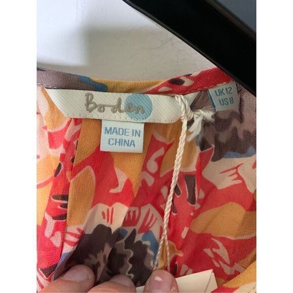 Boden floral blouse top women's size 8 NWT - Picture 3 of 5